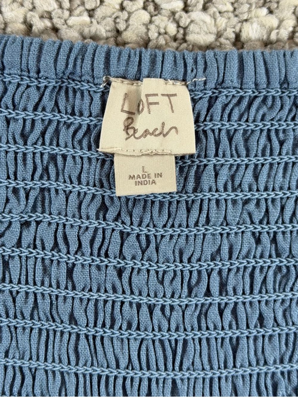 LOFT Beach Blue Button-Front Camisole Romper Women size L - Picture 5 of 7